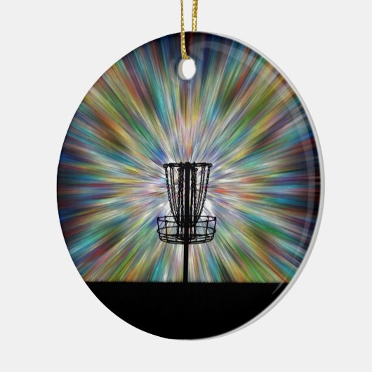 Disk Golf Basket Silhouette Keramikornament (Links)
