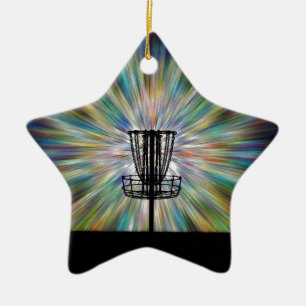 Disk Golf Basket Silhouette Keramikornament