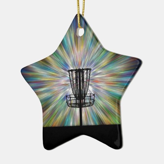 Disk Golf Basket Silhouette Keramikornament (Links)