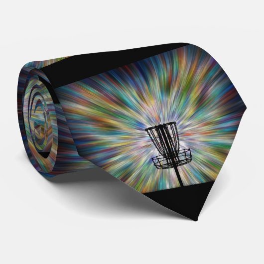 Disk Golf Basket Silhouette Krawatte (Gerollt)