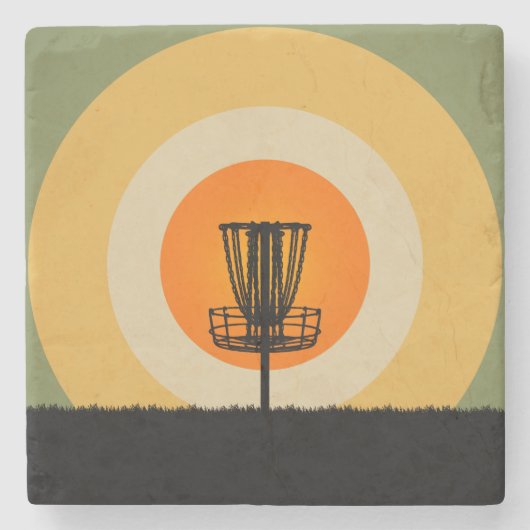 Disk Golf Basket Steinuntersetzer (Vorderseite)