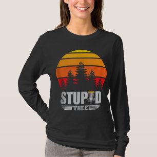 Disk Golf Basket Stupid Tree Frisbee Vintag Retro T-Shirt