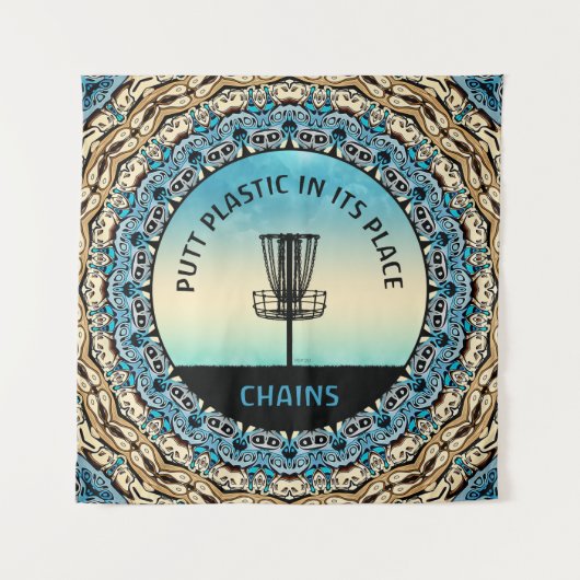 Disk Golf Basket Wandteppich (Vorderseite)