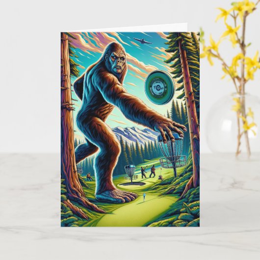 Disk Golf Bigfoot Geburtstag Karte (Gelbe Blume)