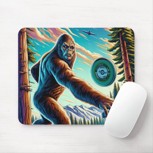 Disk Golf Bigfoot im Wald Mousepad (Mit Mouse)