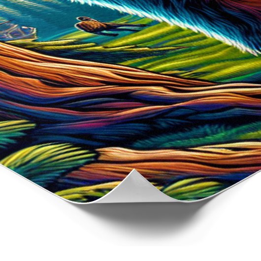 Disk Golf Bigfoot im Wald Poster (Ecke)