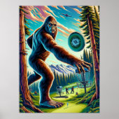 Disk Golf Bigfoot im Wald Poster (Vorne)
