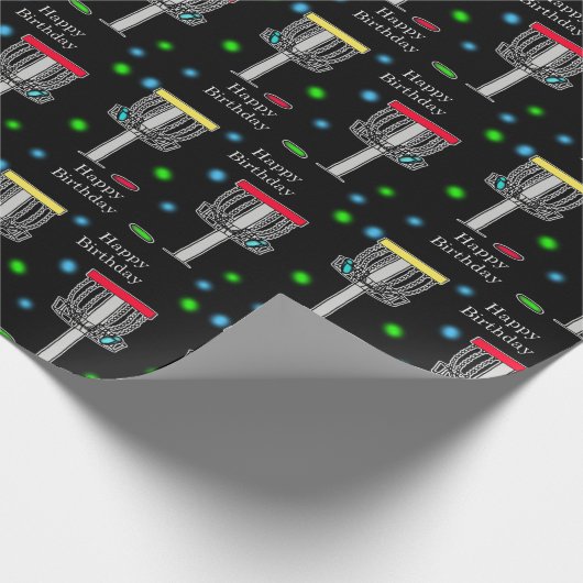 Disk Golf Birthday Wrapping Paper Geschenkpapier (Ecke)