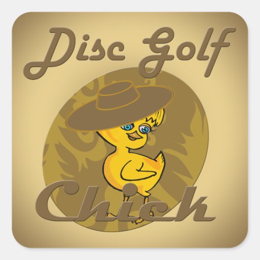 Disk Golf Chick #6 Quadratischer Aufkleber (Vorderseite)