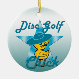 Disk Golf Chick #7 Keramikornament