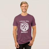 Disk Golf Dyeing Spaß | Throw, Dye, Wiederholung Tri-Blend Shirt (Vorderseite voll)