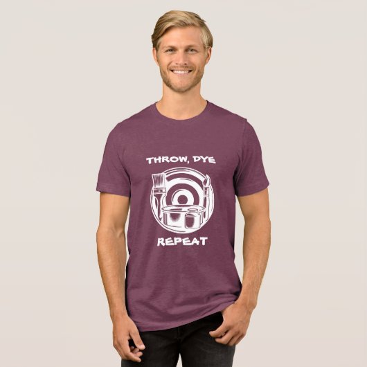 Disk Golf Dyeing Spaß | Throw, Dye, Wiederholung Tri-Blend Shirt (Vorderseite voll)