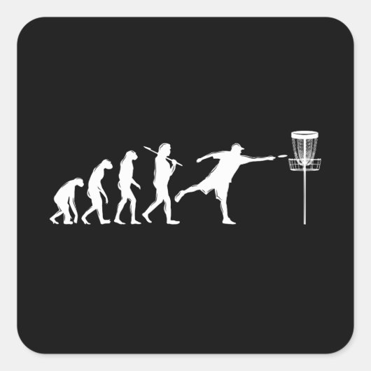 Disk Golf Evolution Disk Golf Geschenke Quadratischer Aufkleber (Vorderseite)