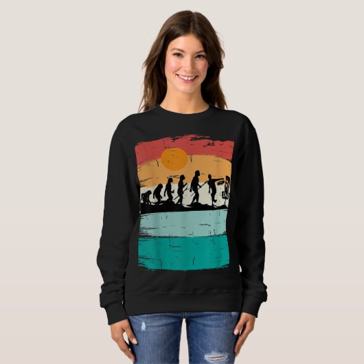 Disk Golf Evolution Disk Golf Player Flying Disk G Sweatshirt (Vorne ganz)