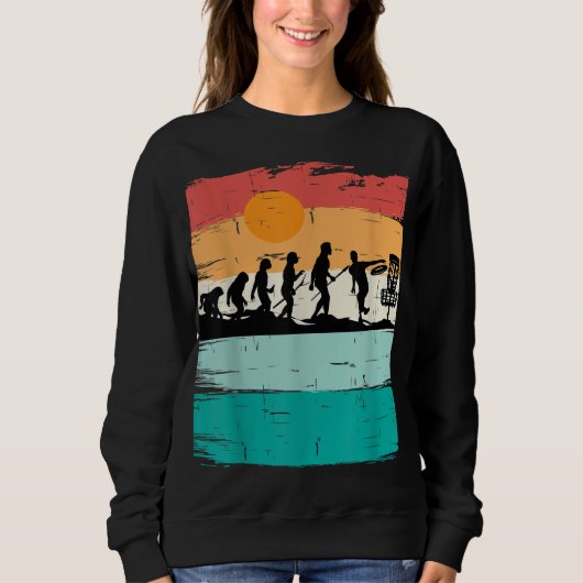Disk Golf Evolution Disk Golf Player Flying Disk G Sweatshirt (Vorderseite)