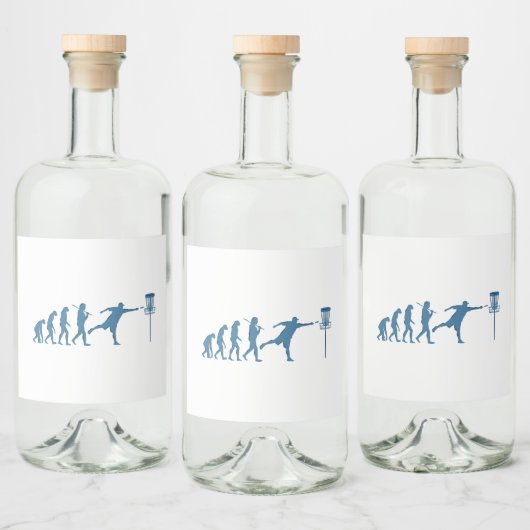 Disk Golf Evolution - Fun Gift for Disk Golfer Alkoholflaschenetikett (Flaschen)