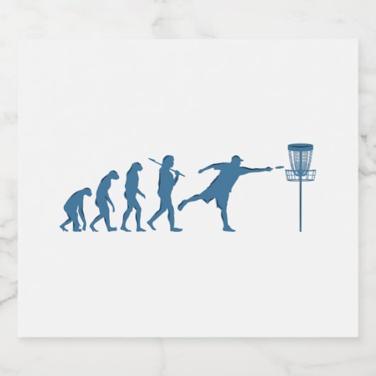 Disk Golf Evolution - Fun Gift for Disk Golfer Alkoholflaschenetikett (Einzelnes Label)