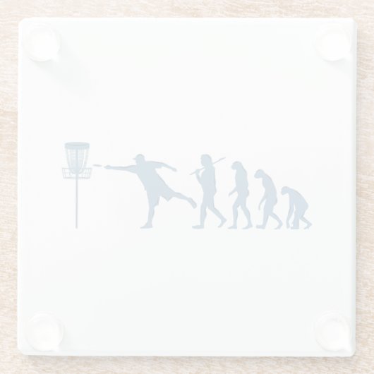 Disk Golf Evolution - Fun Gift for Disk Golfer Glasuntersetzer (Rückseite)