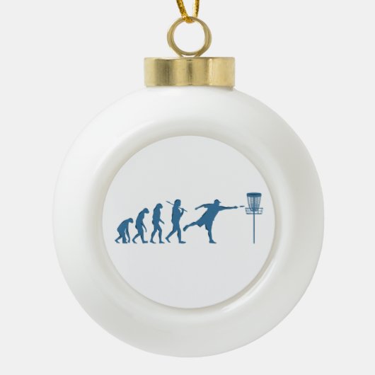 Disk Golf Evolution - Fun Gift for Disk Golfer Keramik Kugel-Ornament (Vorderseite)