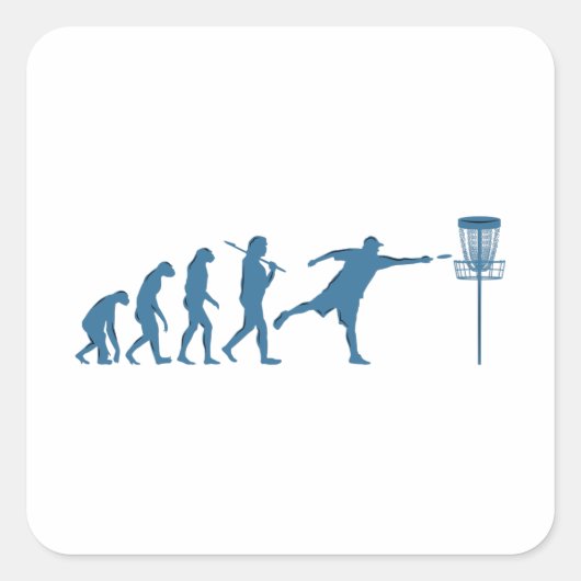 Disk Golf Evolution - Fun Gift for Disk Golfer Quadratischer Aufkleber (Vorderseite)