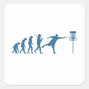 Disk Golf Evolution Quadratischer Aufkleber