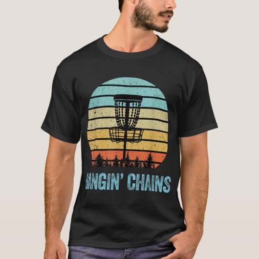 Disk Golf Funny Banging Chains Retro Disk Golf Gif T-Shirt (Vorderseite)