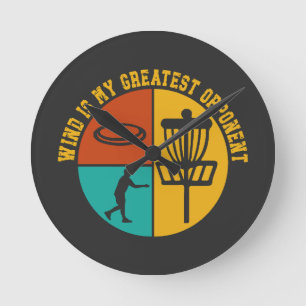 Disk Golf Funny Design Retro Disk Golf Runde Wanduhr