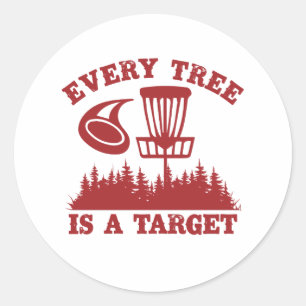 Disk Golf Funny Jeder Baum ist ein Ziel Runder Aufkleber