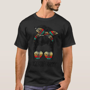 Disk Golf Grammy Life Messy Bun Glasses Disk Golf T-Shirt