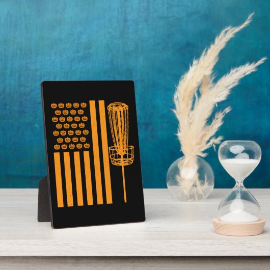 Disk Golf Halloween USA FLAG für DISCGOLF PLAYER Fotoplatte (Seite)