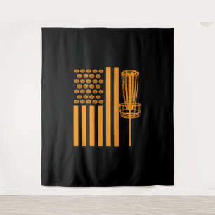 Disk Golf Halloween USA FLAG für DISCGOLF PLAYER Wandteppich