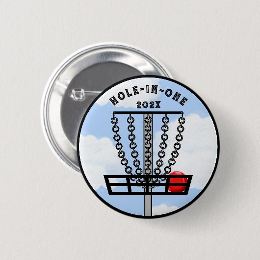 Disk Golf Hole-in-One-Geschenk Button (Vorne & Hinten)