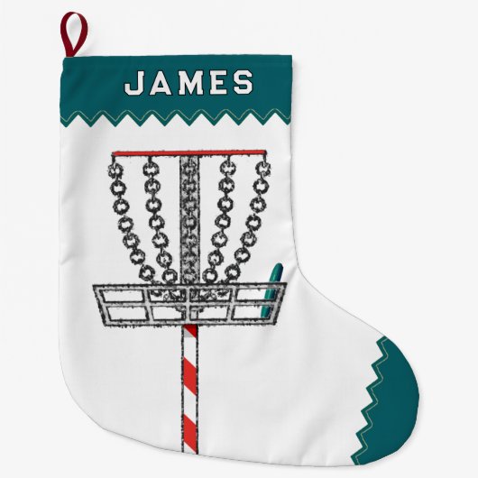 Disk Golf Holiday Geschenk Großer Weihnachtsstrumpf (Vorderseite)