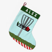 Disk Golf Holiday Geschenk Großer Weihnachtsstrumpf (Vorderansicht (hängend))
