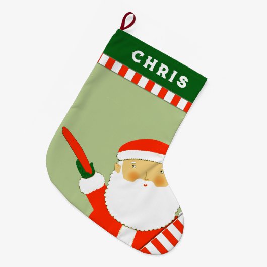 Disk Golf Holiday Geschenk Großer Weihnachtsstrumpf (Vorderansicht (hängend))