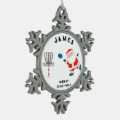 Disk Golf Holiday Geschenk Schneeflocken Zinn-Ornament (Links)