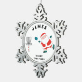 Disk Golf Holiday Geschenk Schneeflocken Zinn-Ornament (Rechts)