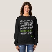 Disk Golf Ich werde nicht einen Baum als Mann Loch Sweatshirt (Vorne ganz)