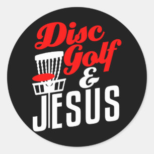 Disk Golf Jesus Christlich Funny Golfspielen Golfe Runder Aufkleber