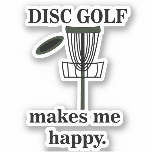 Disk Golf macht mich glücklich Golf Aufkleber (Vorderseite)