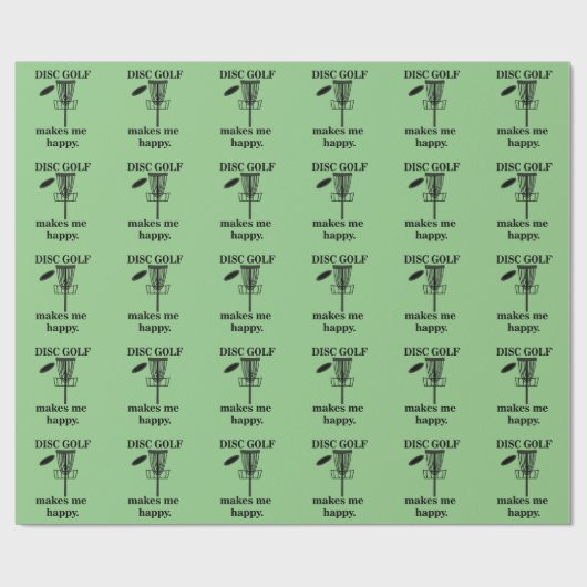Disk Golf macht mich glücklich Golf Geschenkpapier (Flach)