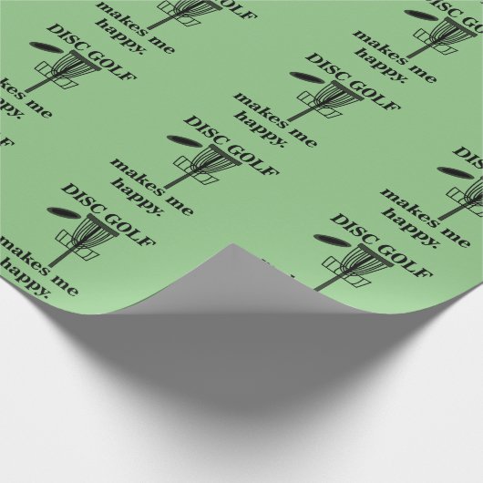 Disk Golf macht mich glücklich Golf Geschenkpapier (Ecke)