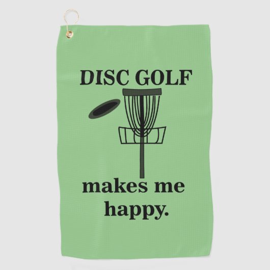 Disk Golf macht mich glücklich Golf Golfhandtuch (Vorderseite)