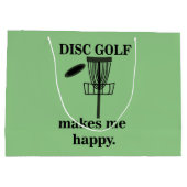 Disk Golf macht mich glücklich Golf Große Geschenktüte (Rückseite)