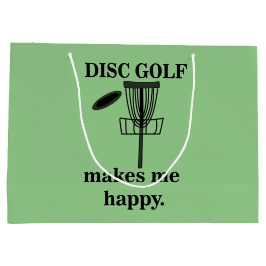 Disk Golf macht mich glücklich Golf Große Geschenktüte (Rückseite)