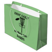 Disk Golf macht mich glücklich Golf Große Geschenktüte (Rückseite Schrägansicht)