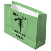 Disk Golf macht mich glücklich Golf Große Geschenktüte (Vorderseite Schrägansicht)
