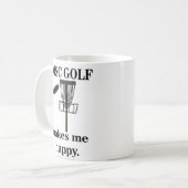 Disk Golf macht mich glücklich Golf Kaffeetasse (Vorderseite Links)