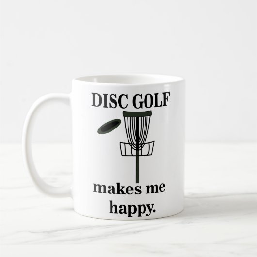 Disk Golf macht mich glücklich Golf Kaffeetasse (Links)