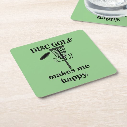 Disk Golf macht mich glücklich Golf Rechteckiger Pappuntersetzer (angewinkelt)
